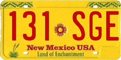 NM license plate 131SGE