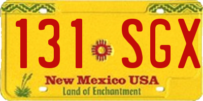 NM license plate 131SGX