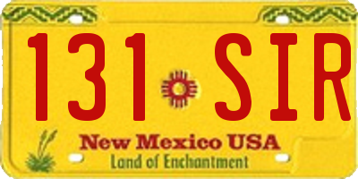 NM license plate 131SIR
