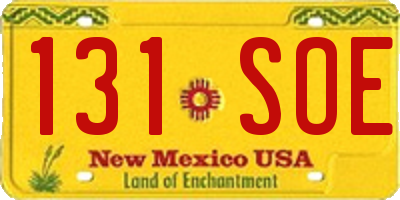 NM license plate 131SOE