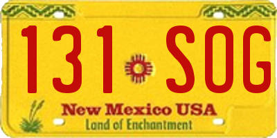 NM license plate 131SOG