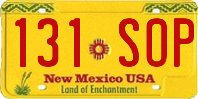 NM license plate 131SOP