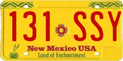 NM license plate 131SSY