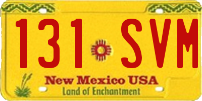 NM license plate 131SVM