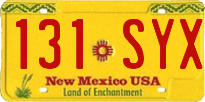 NM license plate 131SYX