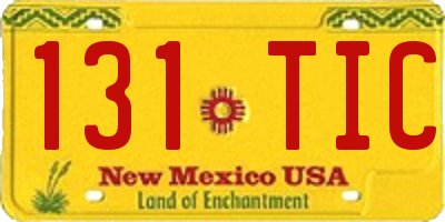 NM license plate 131TIC