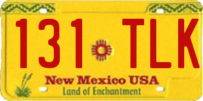 NM license plate 131TLK