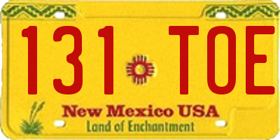 NM license plate 131TOE