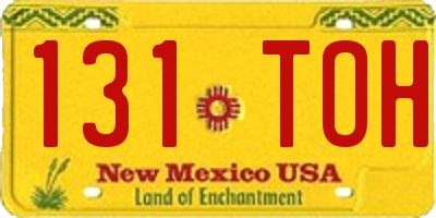 NM license plate 131TOH