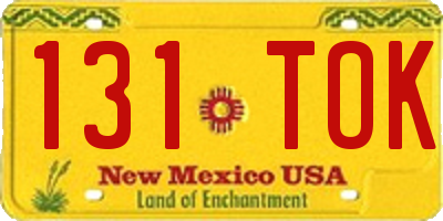 NM license plate 131TOK
