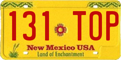 NM license plate 131TOP