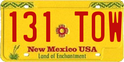 NM license plate 131TOW
