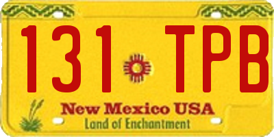 NM license plate 131TPB