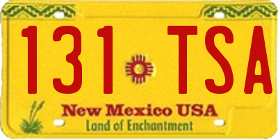 NM license plate 131TSA