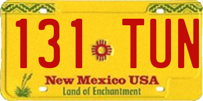 NM license plate 131TUN