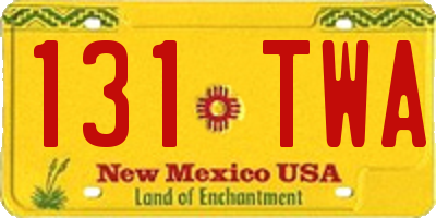 NM license plate 131TWA