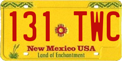NM license plate 131TWC