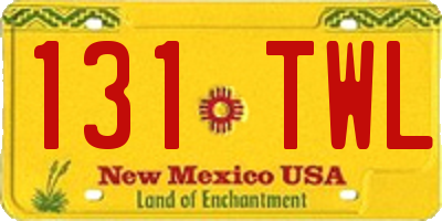 NM license plate 131TWL
