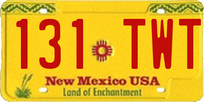 NM license plate 131TWT