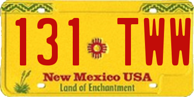 NM license plate 131TWW