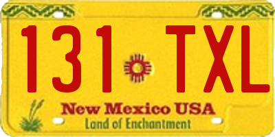 NM license plate 131TXL