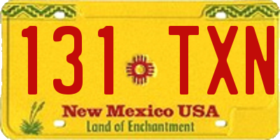 NM license plate 131TXN