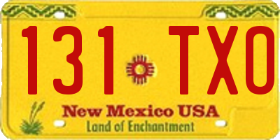 NM license plate 131TXO