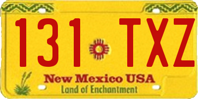 NM license plate 131TXZ