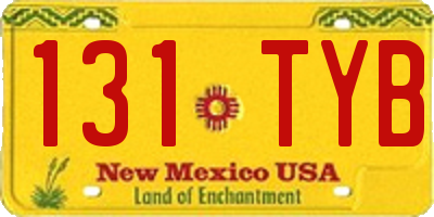 NM license plate 131TYB