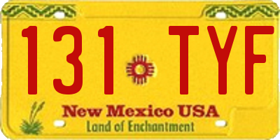 NM license plate 131TYF