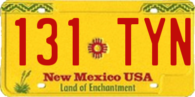 NM license plate 131TYN