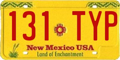 NM license plate 131TYP