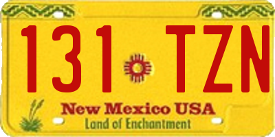 NM license plate 131TZN