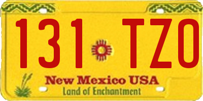 NM license plate 131TZO