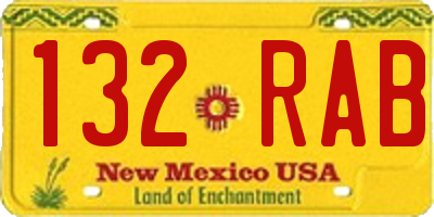 NM license plate 132RAB