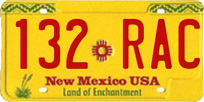 NM license plate 132RAC