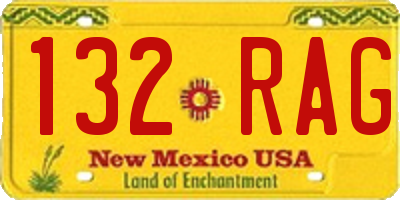 NM license plate 132RAG