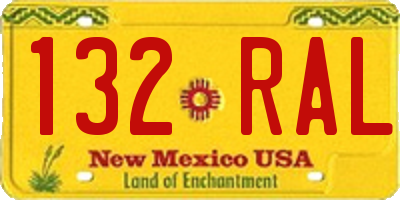 NM license plate 132RAL