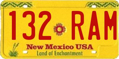 NM license plate 132RAM