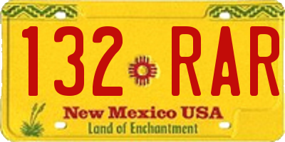 NM license plate 132RAR