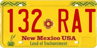 NM license plate 132RAT