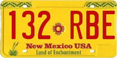NM license plate 132RBE