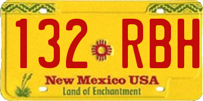 NM license plate 132RBH