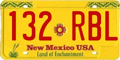 NM license plate 132RBL