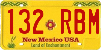 NM license plate 132RBM