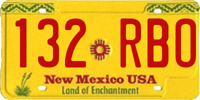 NM license plate 132RBO
