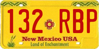 NM license plate 132RBP
