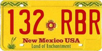 NM license plate 132RBR