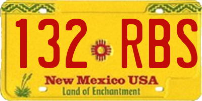 NM license plate 132RBS
