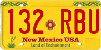 NM license plate 132RBU
